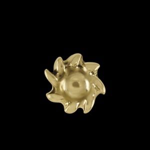 LeRoi Threadless End; Sun in 14k yellow gold